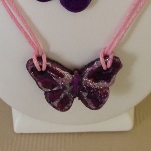 Handmade Purple Butterfly Necklace
